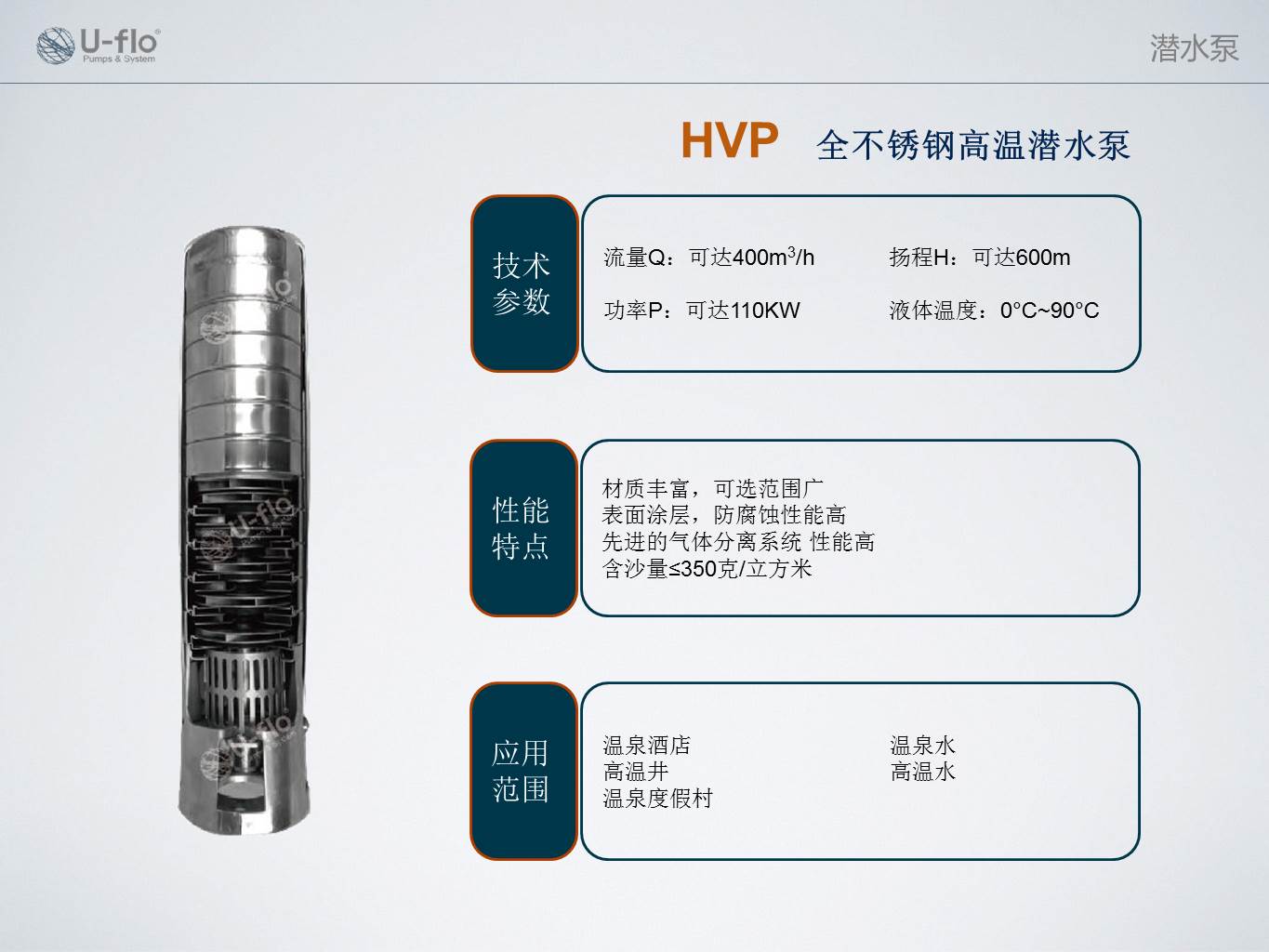 高溫熱水泵技術參數及性能特點